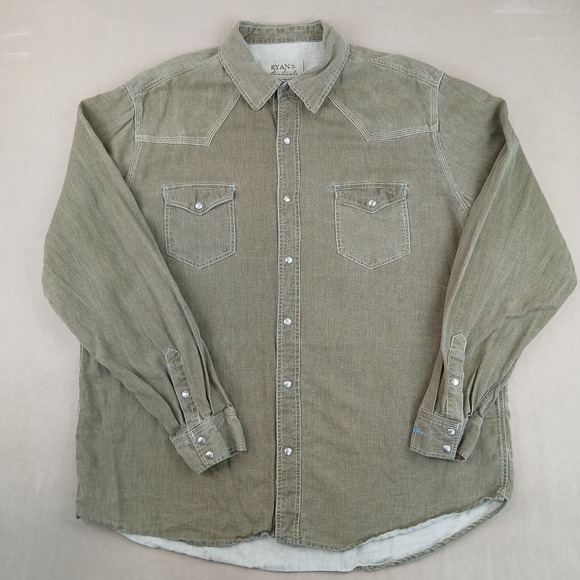 Ryan Michael XXL Mens Shirt Western Cowboy Silk Linen FLAWS 26x29 - Picture 10 of 16